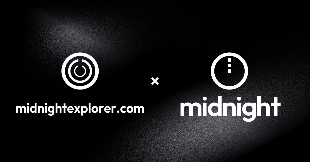 midnightexplr's tweet image. 🚨BREAKING: Midnight Explorer x Midnight Foundation — Official Collaboration Announcement

Midnight Explorer is proud to announce our official collaboration with Midnight Foundation to support the long-term, sustainable growth of the Midnight ecosystem.

As a blockchain explorer…