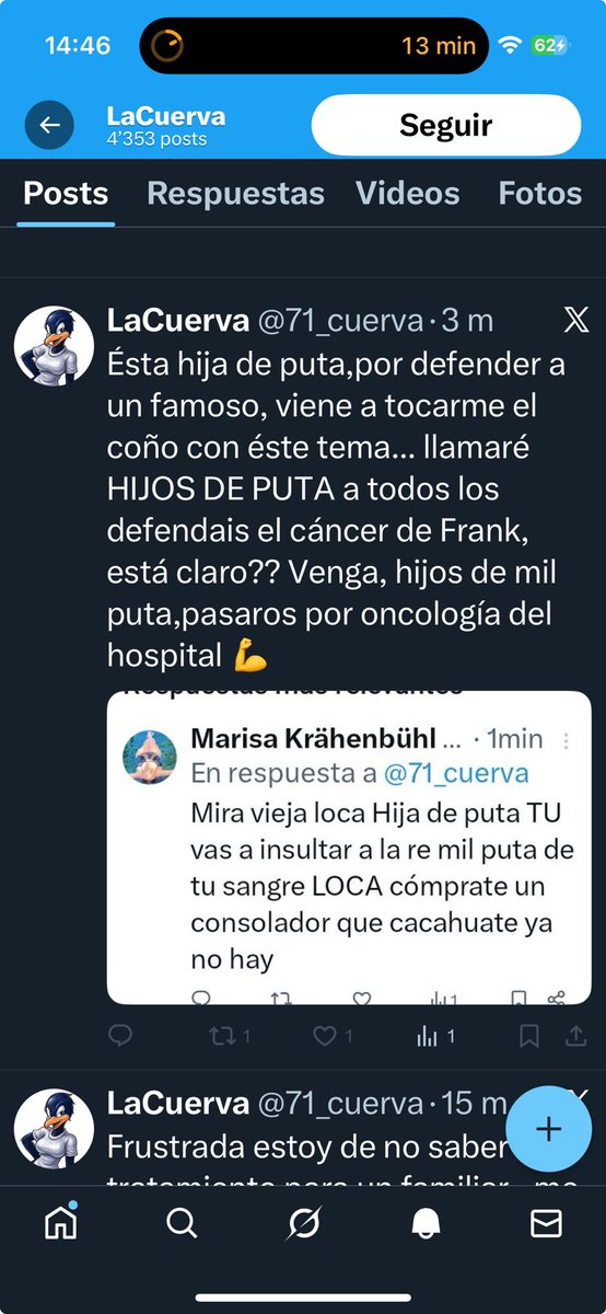 Vieja zumbada tú me insultas. Yo te respondo, al mismo nivel . Quieres jugar? Juguemos.
Cómprate un consolador y alquílate una vida.
FRUSTRADA. valiente que me bloqueas para responder 🤡🤡