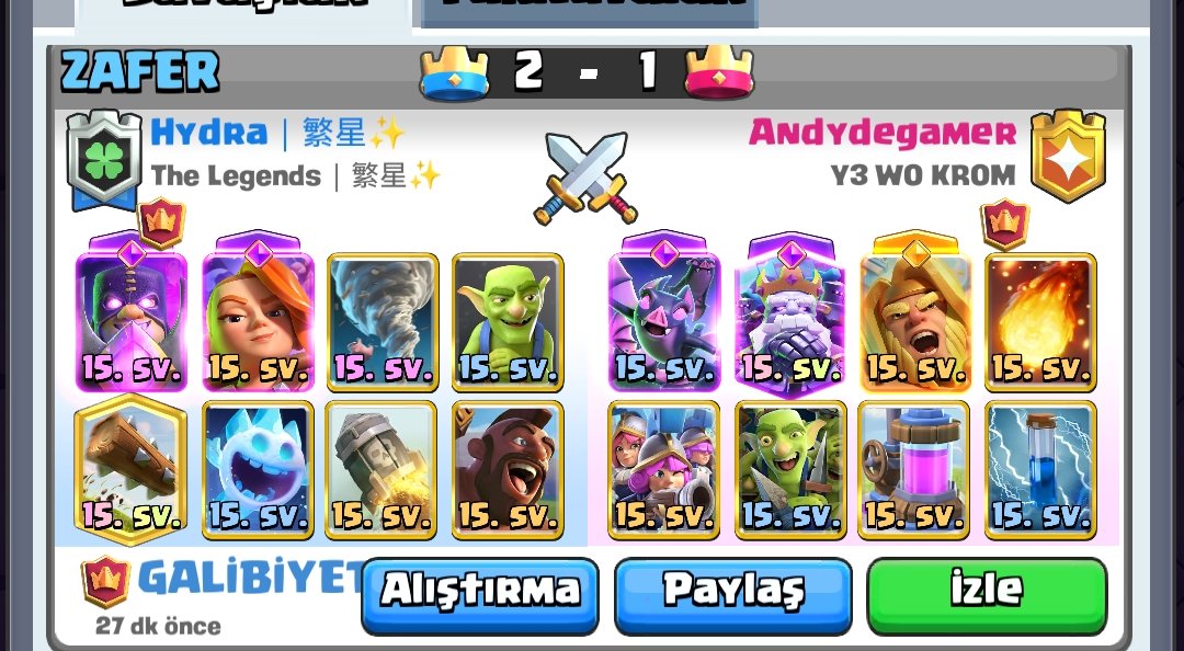 Başka deste kalmamış galiba 10 maçin yarısı üç silahşör