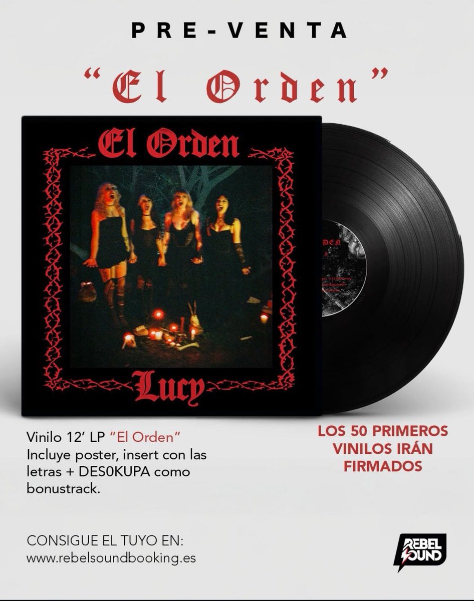 ATENCIÓN FAMILIA ‼️TENEMOS VINILOS
👹 LOS PRIMEROS 50 IRÁN FIRMADOS Y CON DEDICATORIA 👹

PREVENTA DISPONIBLE DE AMBOS COLORES EN rebelsoundbooking.es/vinilos-y-cd/