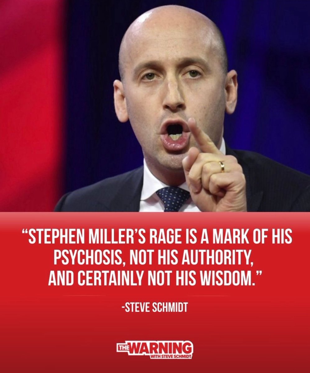 SteveSchmidtSES's tweet image. Stephen Miller is a total and absolute piece of shit.