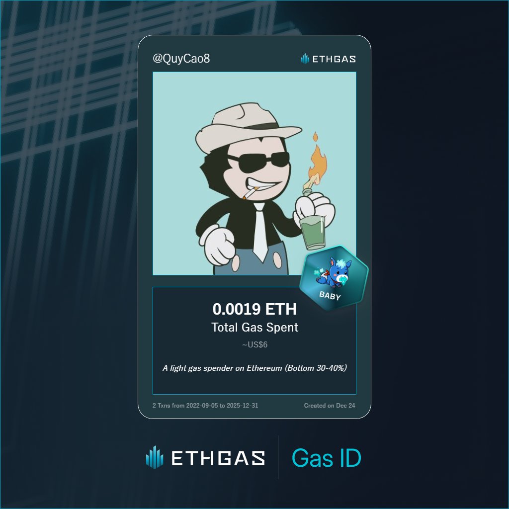 QuyCao8's tweet photo. Just unlocked my Gas ID via ETHGas 🪪

Reveal yours at https://t.co/rGHODwtCX8 https://t.co/TikCSq6QJQ