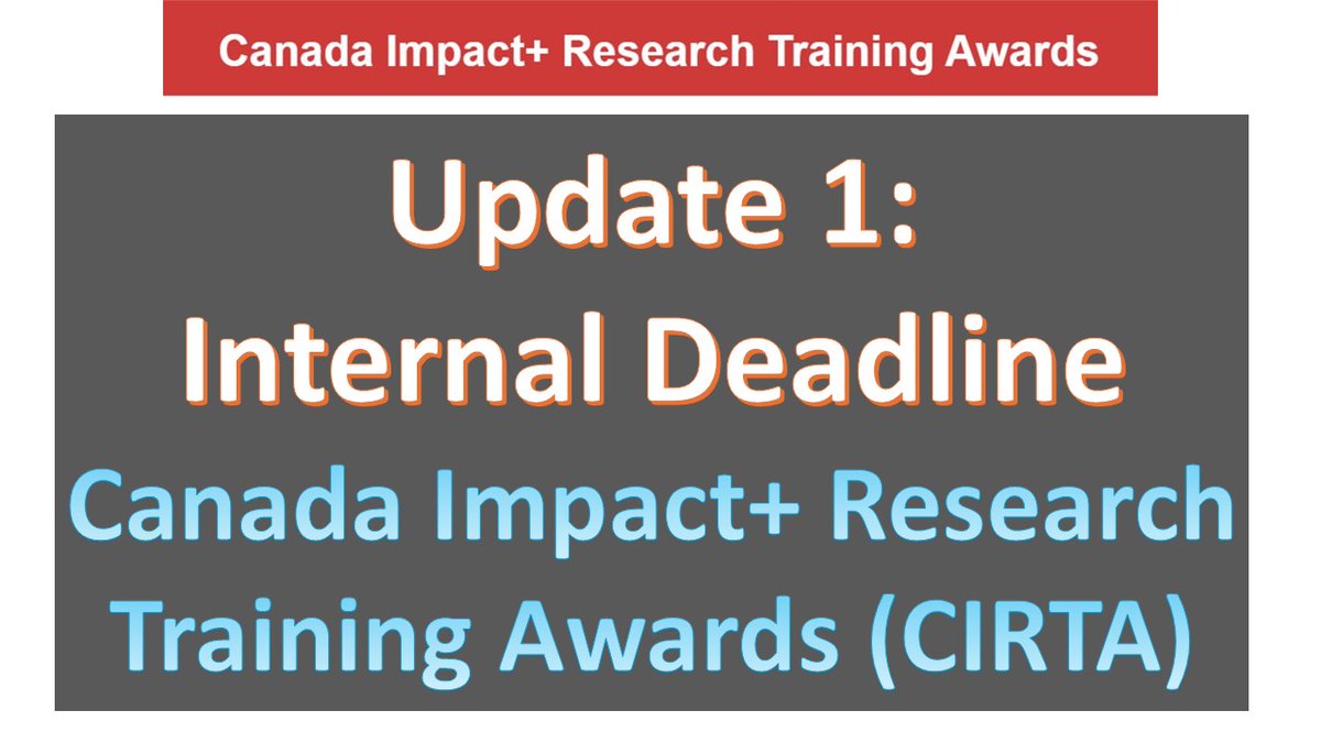 HBonakdari's tweet photo. Canada Impact+ Research Training Awards (CIRTA) 🇨🇦
 @uOttawa  deadline: Feb 9, 2026
Open to international #PhD  &amp; #Postdocs  
See: Canada Impact+ Research Training Awards | Study @Grad_School_Hub @phdnetwork @PostdocJobs @GlobalPHDC @HigherEdJobs @ResearchCareers https://t.co/T1n96tmsvi