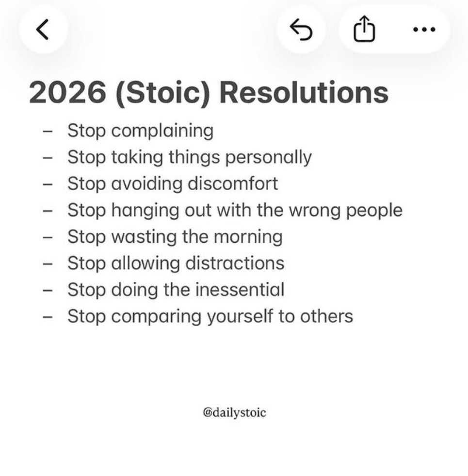 2026 (Stoic) Resolutions