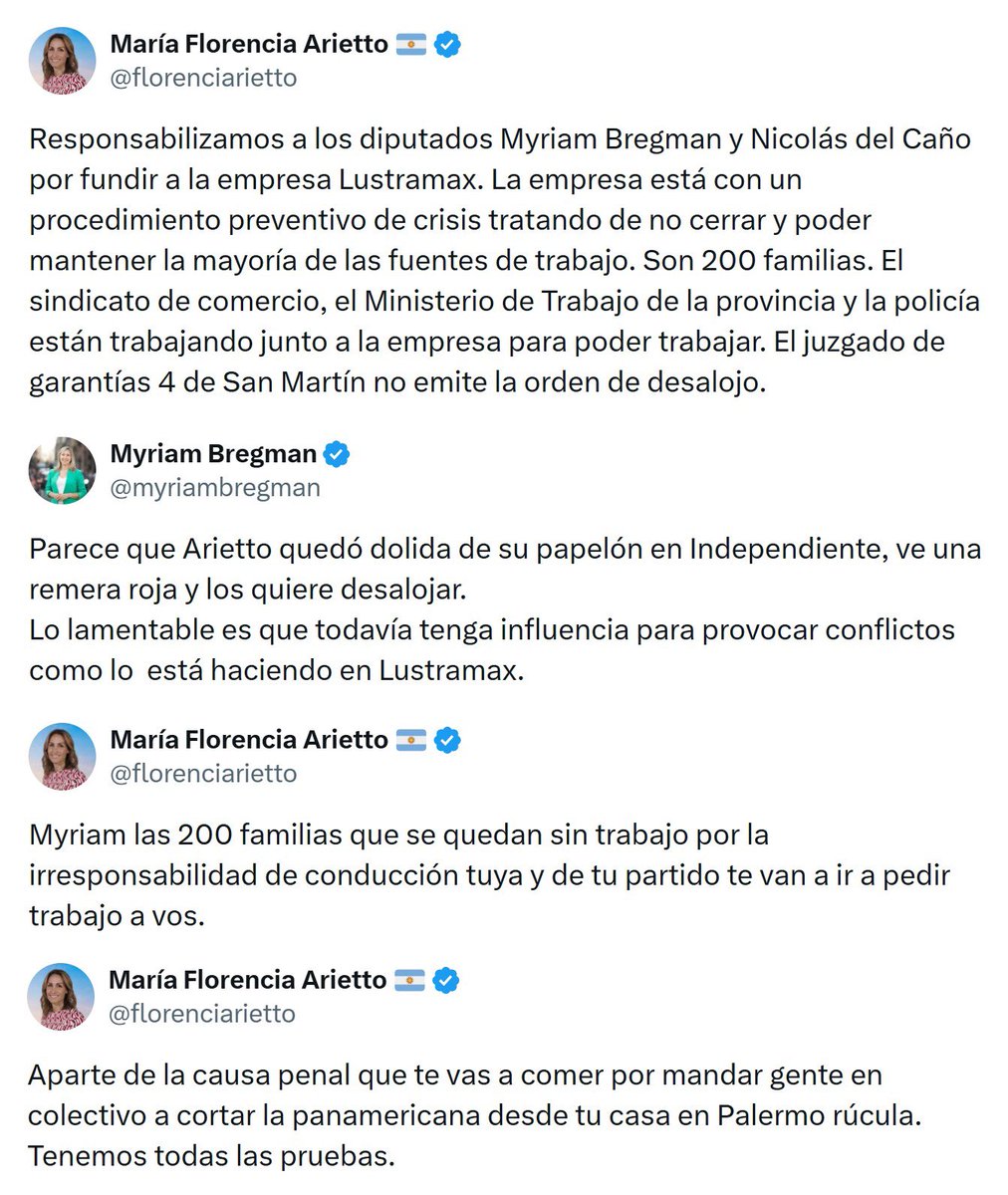 porquetendencia's tweet image. "Arietto":
Por los tweets que publicó @florenciarietto sobre las protestas en Lustramax