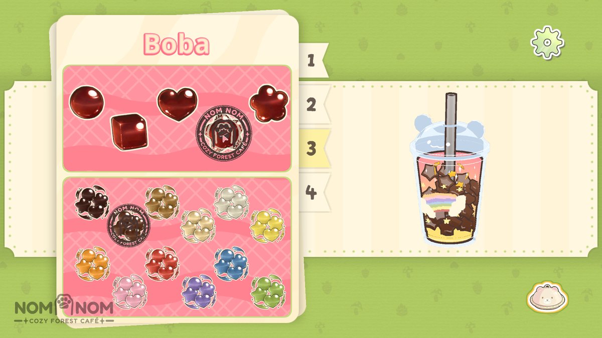 🩷Another featured [Nom Nom: Cozy Forest Café] user creation 🧈🍪 

A player made these cookies with pixel art butter, using the custom designer feature in the game!
