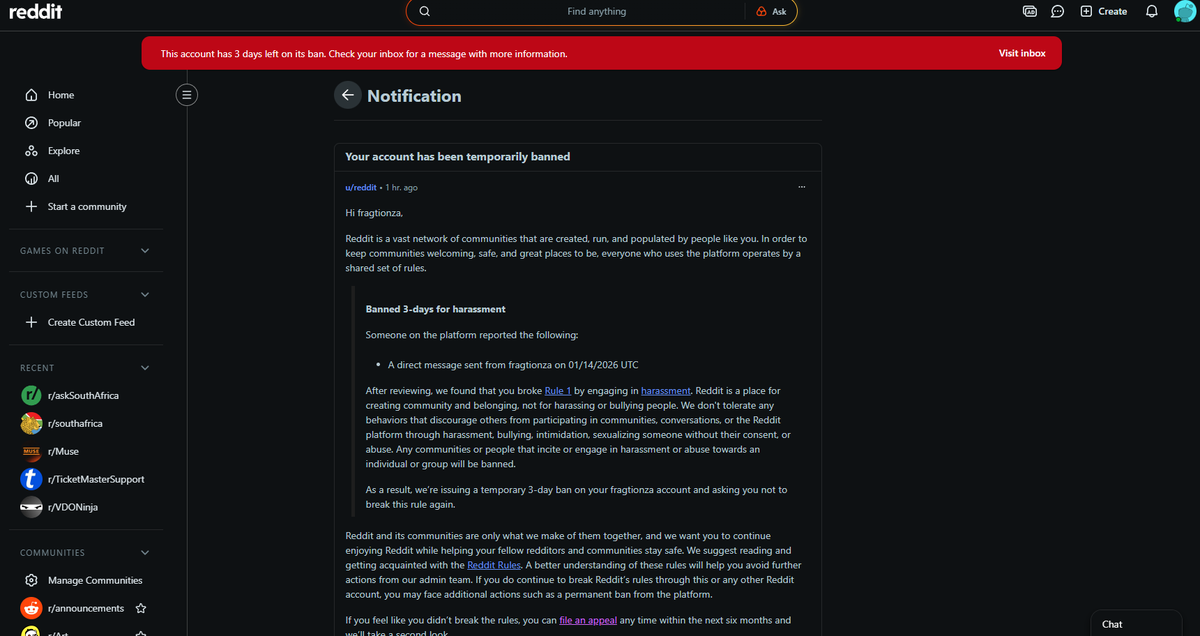 fragtion's tweet photo. @Reddit Thanks for taking control of the situation. Totally reprimanded those mods for failing to demonstrate fair and reasonable treatment on your platform. Way to go, asshats. https://t.co/Z6Khs1E6qt