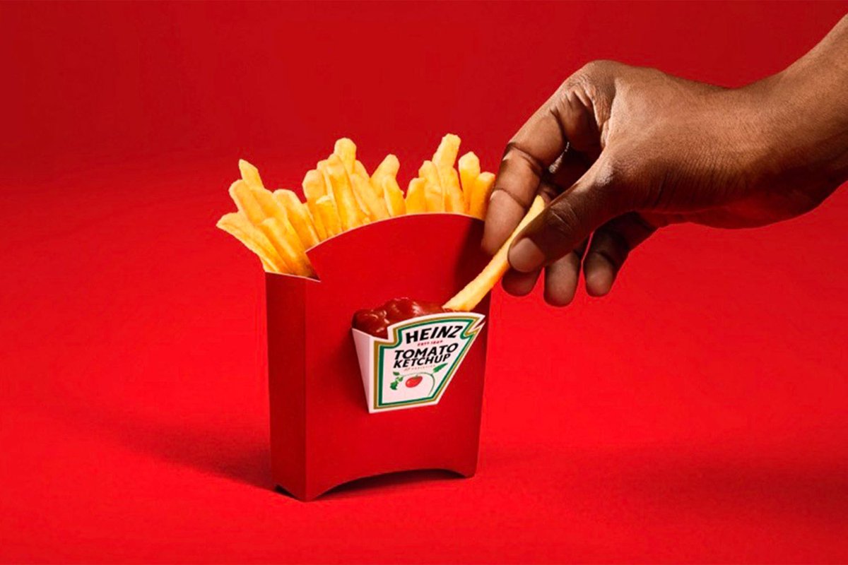 And they say CREATIVITY and INGENUITY is dead 🤣

Heinz has created a French fry box designed with a built-in ketchup pocket for easy dipping on the go -it's still in the early stages of development BUT....could be coming soon!