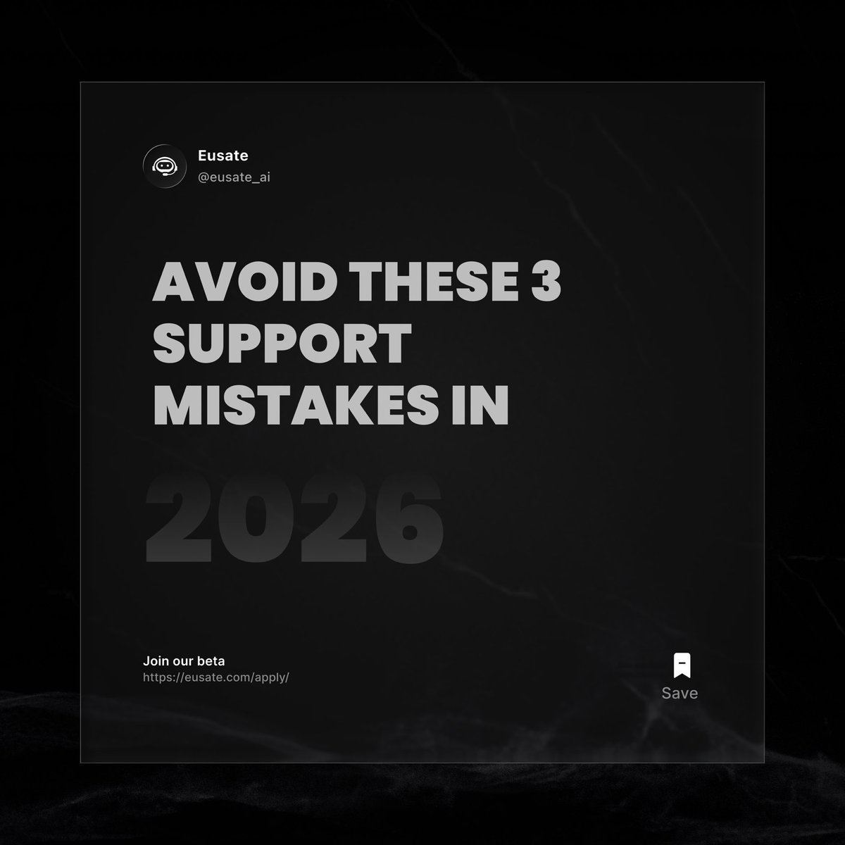 eusate_ai's tweet photo. Avoid these 3 customer support mistakes in 2026 

 • Using AI without empathy

 • Treating all tickets the same

 • Fixing support after churn happens

Support is a retention engine. https://t.co/DDCGhTi6UI