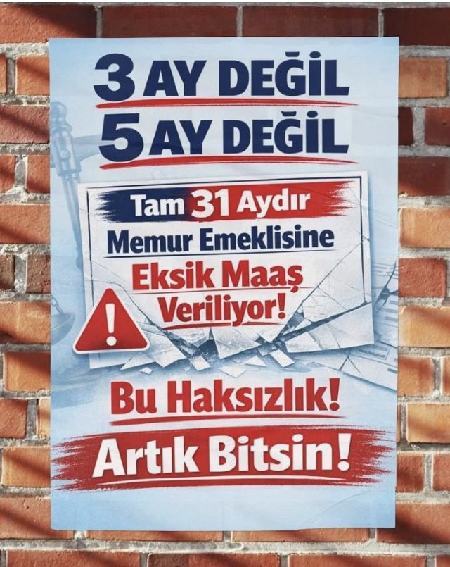#MemurEmeklisi ne yapılan bu haksızlık artık bitsin!

#MemurEmeklisineAdale