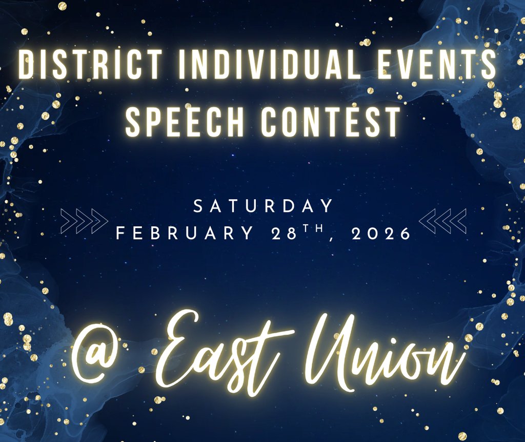 EU_CSD's tweet image. East Union is extremely excited to host the IHSSA District Individual Events on Saturday, February 28th, 2026! 
If you are interested in helping, please fill out the form: forms.gle/eGBSpcSVbnVvLX…
Questions, email Mrs. McCollough at cmccollough@eastunionschools.org.