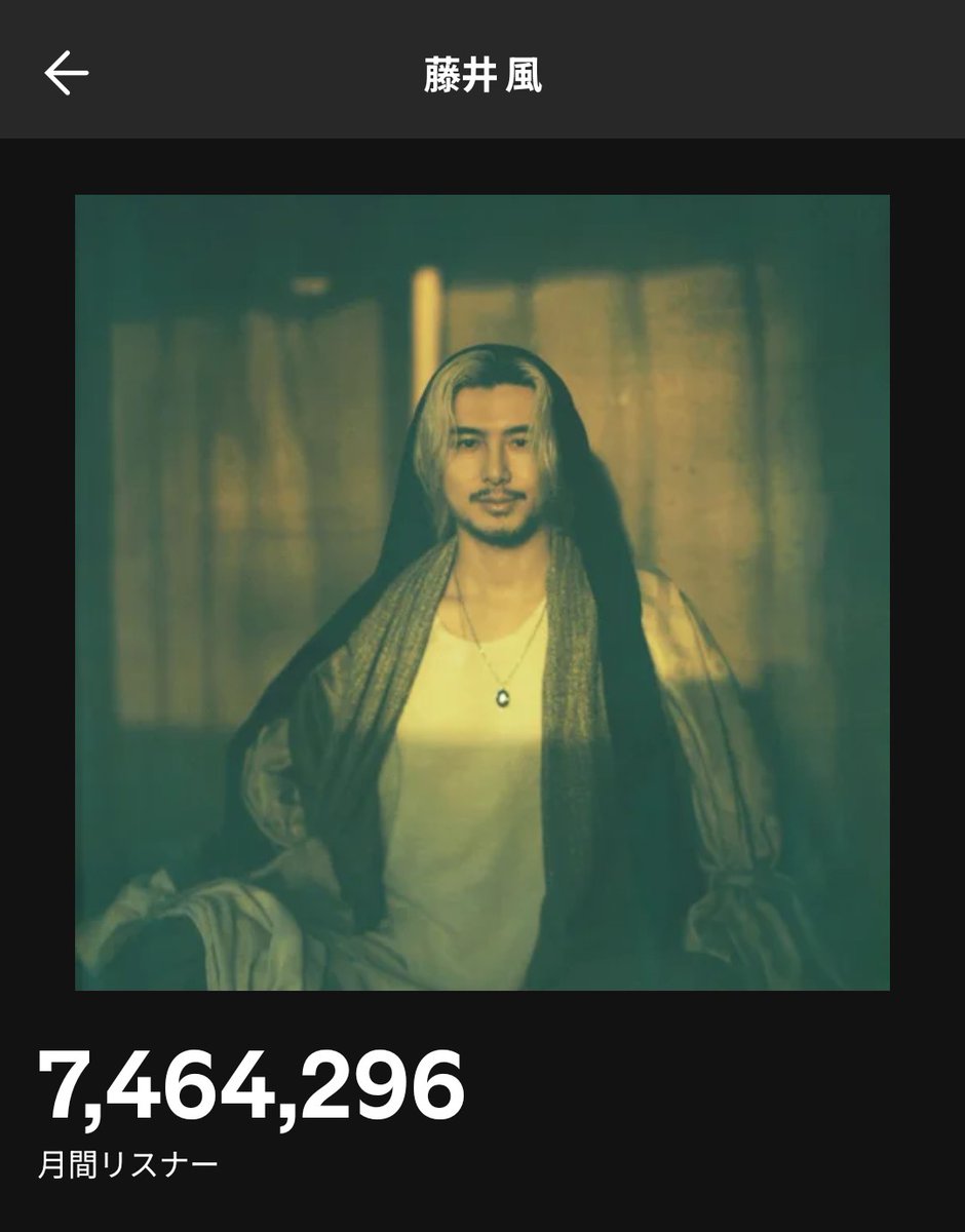 藤井 風さん🍃
Spotify月間リスナー数
昨日より19,281人増🐘🐘🐘🔥🔥🔥

(⁠ﾉ⁠◕⁠ヮ⁠◕⁠)⁠ﾉ⁠*⁠.⁠✧ﾜｱｱｱ✨✨✨