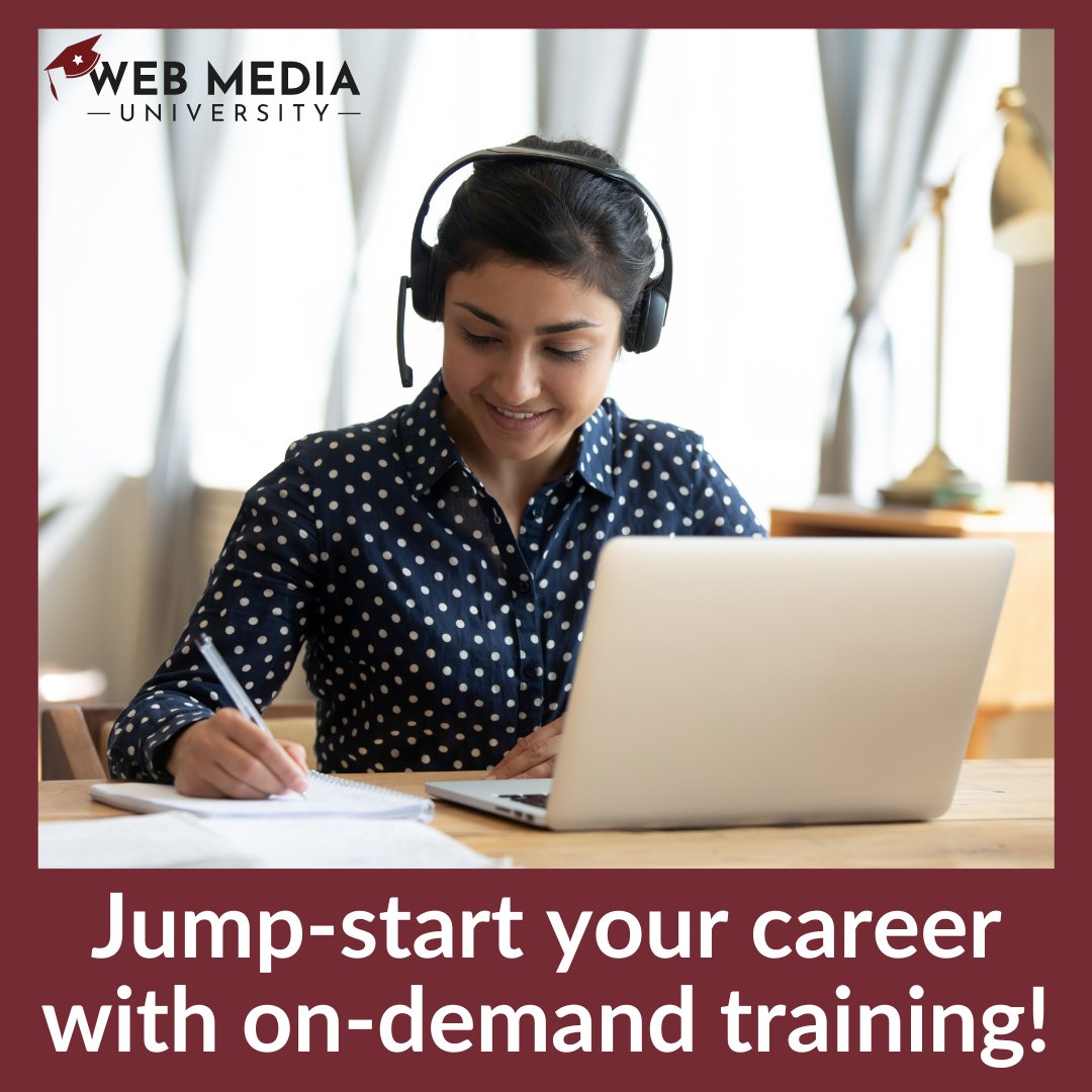 WebMediaU's tweet image. Jump-start your Career! Sign up for one our Virtual Boot Camps and get social media certified to launch your career or take it to the next level. Find class times by visiting this link: bit.ly/3uvTkir #socialmediamarketing #onlineeducation #workfromhomejobs #smm