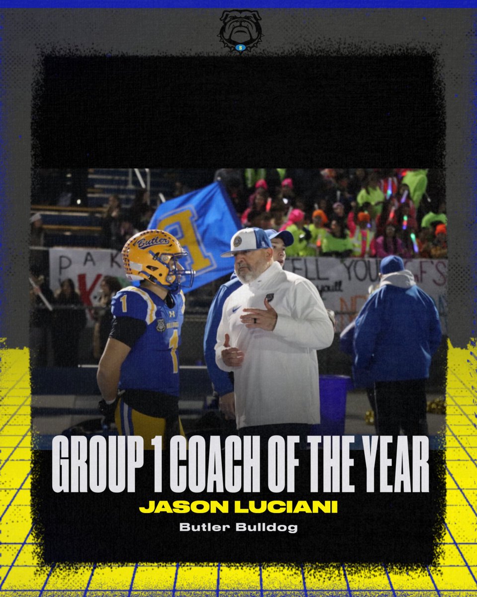 Congratulations to Coach Jason Luciani who was named New Jersey Group 1 Coach of the Year for football! Thank you coach for all you do for our students and our school community, we are lucky to have you as a Bulldog!