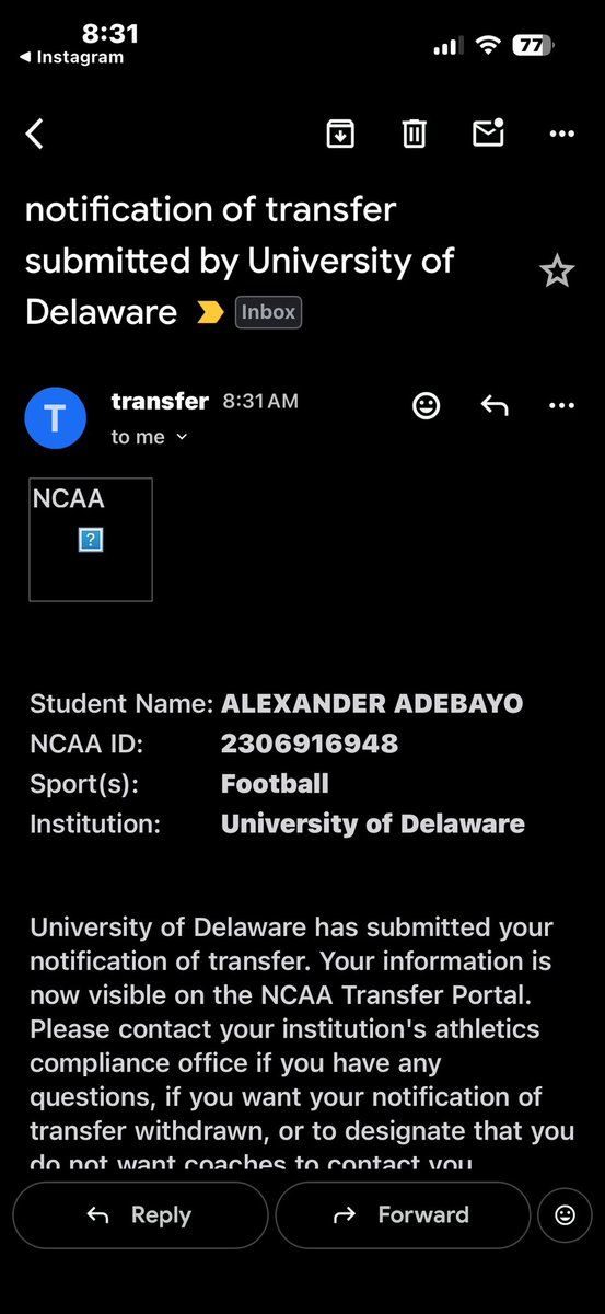I officially entered the transfer portal! #AGTG

DB | 6’2” 192lbs | R-Fr | 3 years eligibility |  DSA Tag