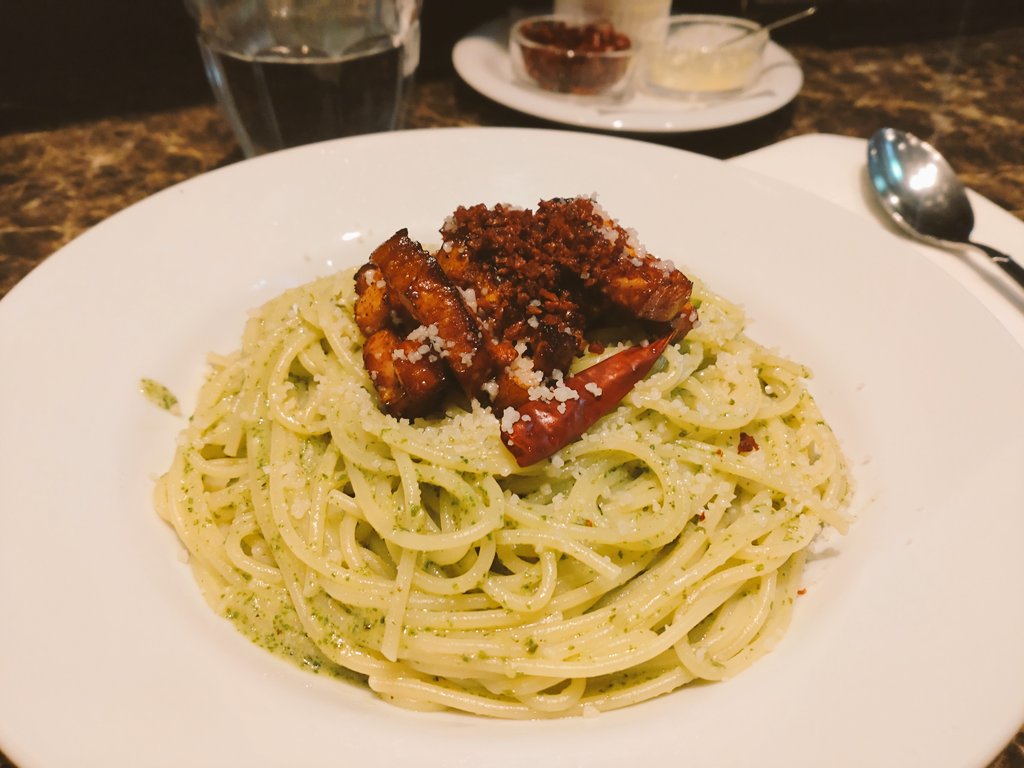 バジリコベーコン、美味しゅうございました🍝