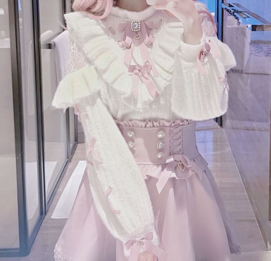 🎀Maiden's Rêveピックアップ商品🎀 ♡量産型ピンクxホワイトリボン