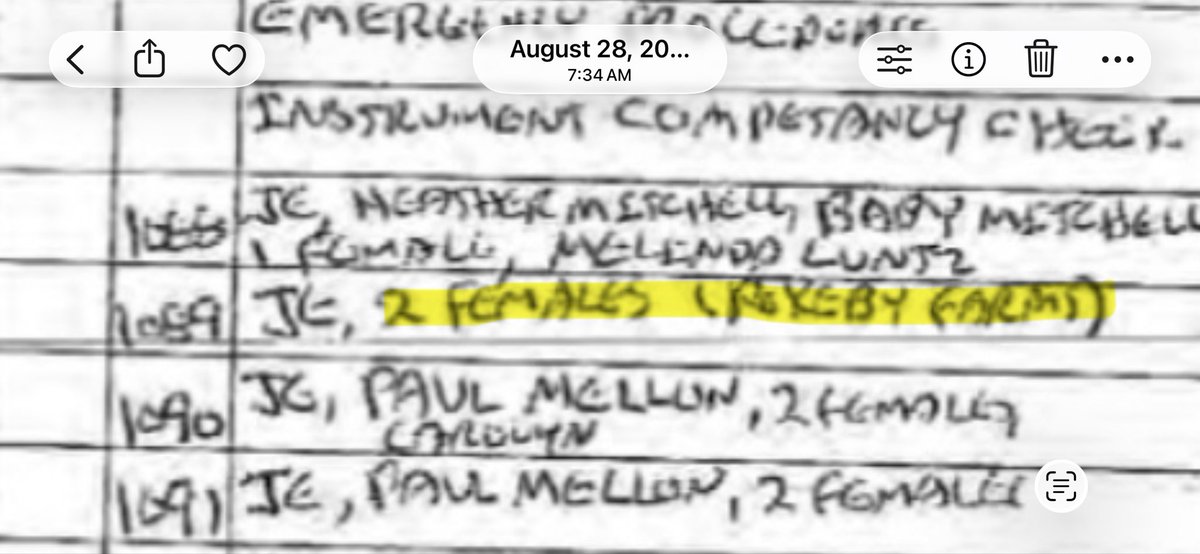 anthon7yandrews's tweet image. Great catch by @GeorgeProust when I posted this. He noticed what appears to be “axeby farms” on this flight logs with 2 females. The flight was from THE (Teterboro) to W47 (Upperville, VA). See screenshots below. Very unusual. Sascha Barros had mentioned farms all over the US.