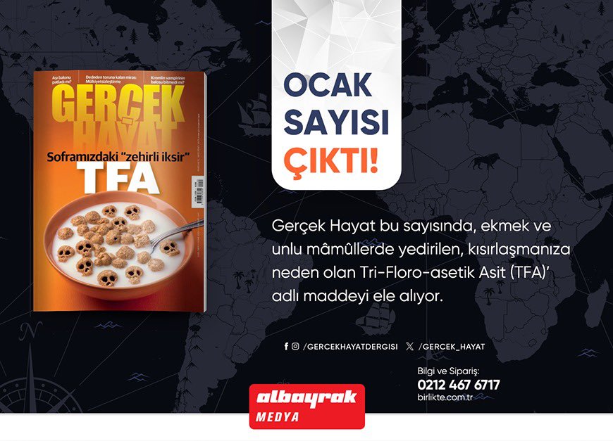 📌Gerçek Hayat Ocak Sayısı Çıktı!

📍Şimdi birlikte.com.tr

📍Bilgi ve Sipariş için; 0212 467 67 17

📍WhatsApp Sipariş Hattı: 0535 250 48 48
#albayrakmedya #ketebe #dergi #abonelikmerkezi #dergiaboneliği
