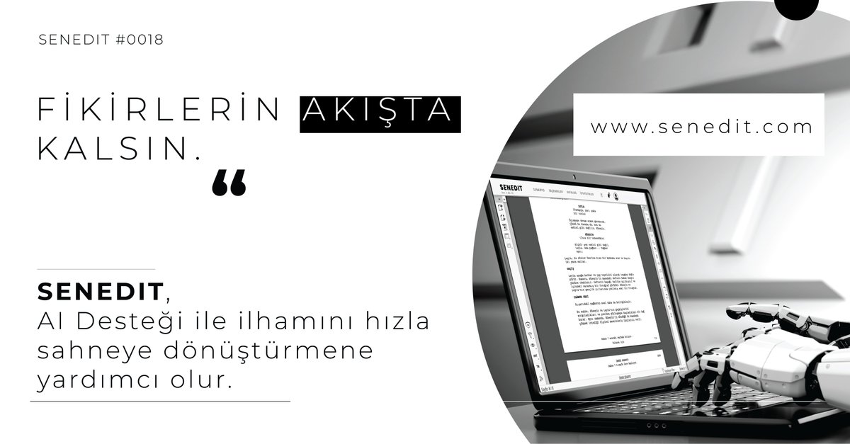 SenEDIT's tweet image. Yazmak daha akıcı.
Üretmek daha keyifli. ✨
Çünkü ilham, doğru alanda büyür.
SENEDIT ile her sahne daha net, her fikir daha güçlü.

Hikâyeni kendi ritminde yaz.🎬✨
#SENEDIT #yaratıcılık #senaryoyazarlığı #hikayeyazımı #üretkenlik
