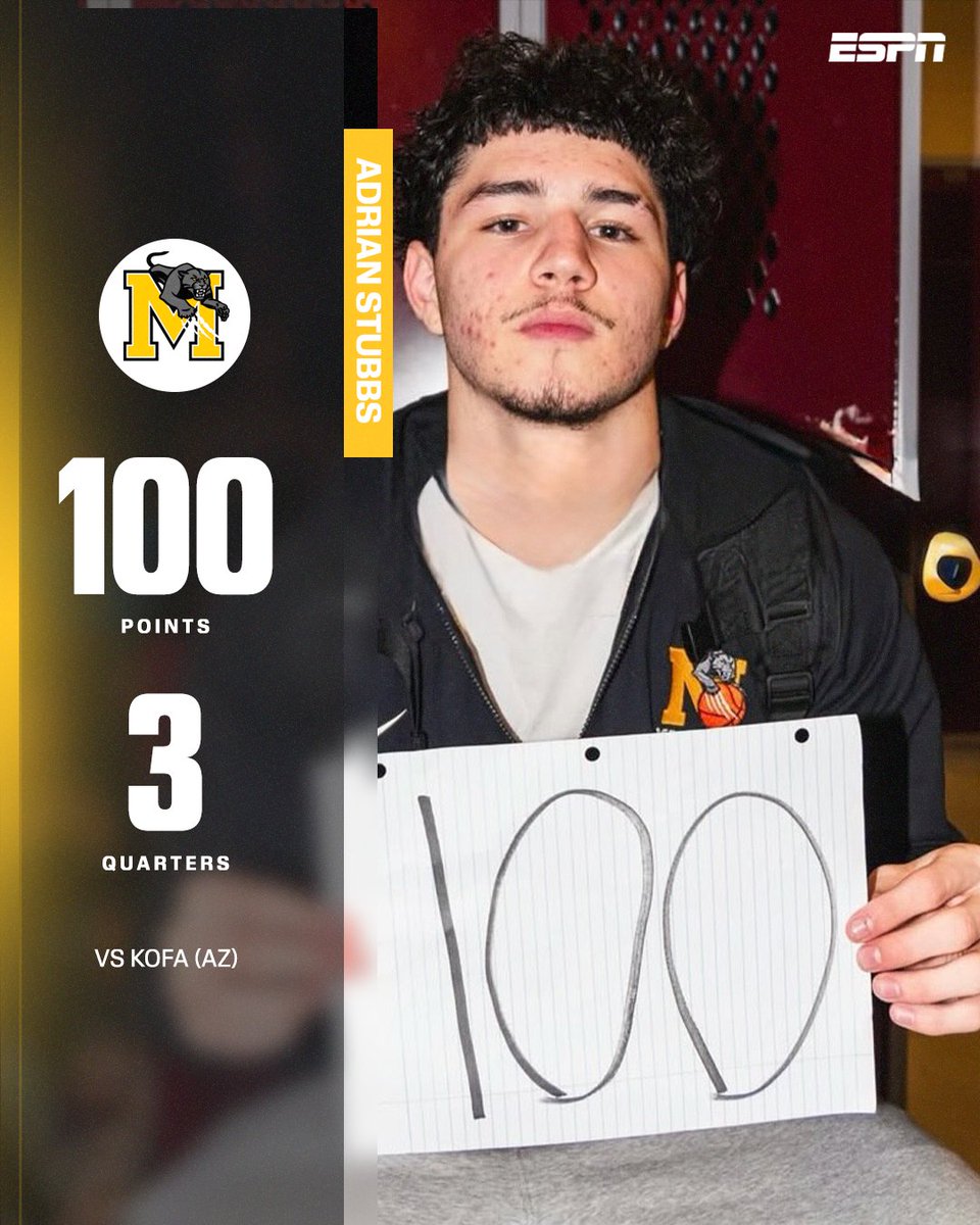 SCNext's tweet image. Adrian Stubbs SHATTERED the Arizona state scoring record by having 100 POINTS in THREE QUARTERS 😱 

(via z1innacut/IG)