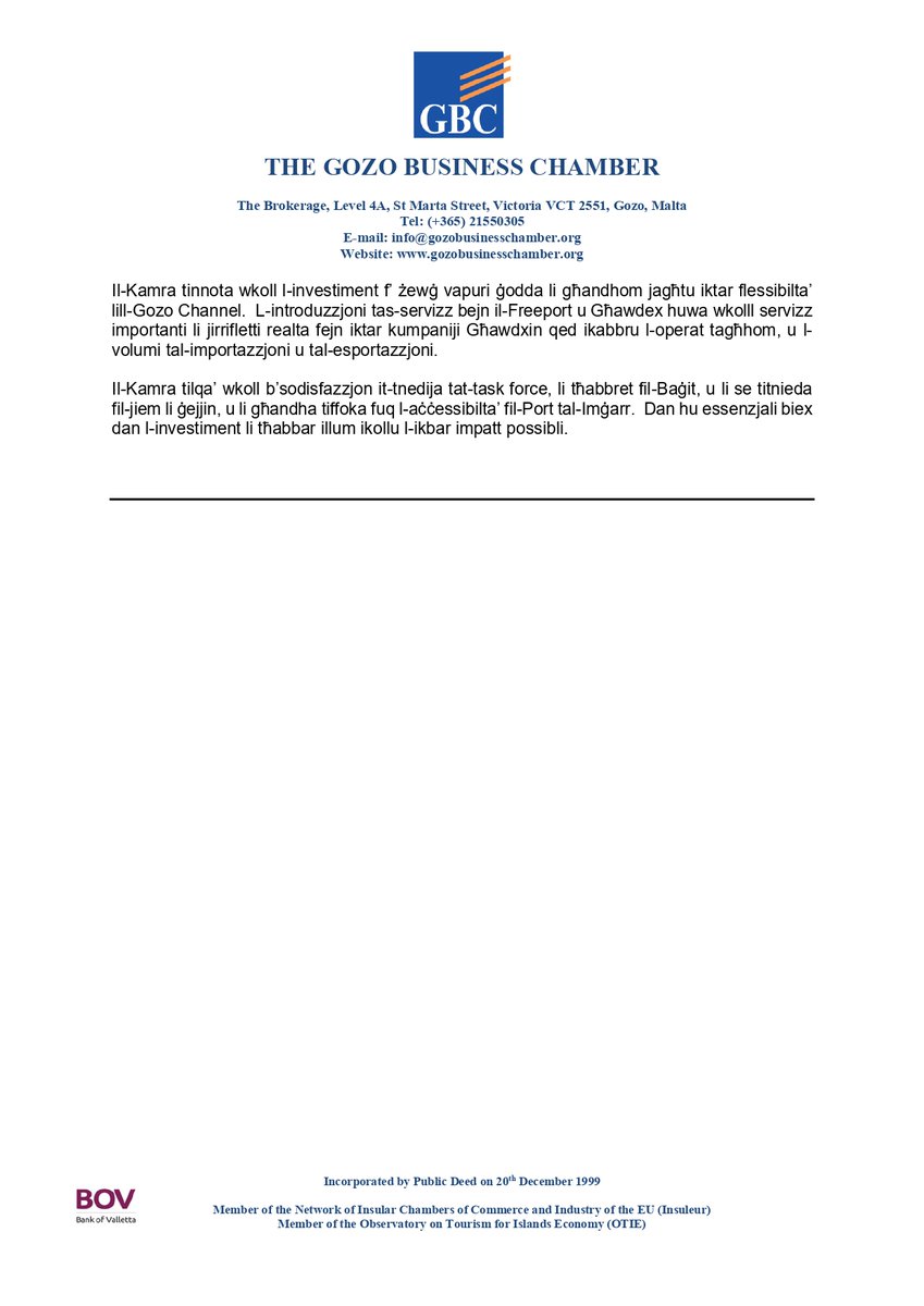 The Gozo Business Chamber tweet media