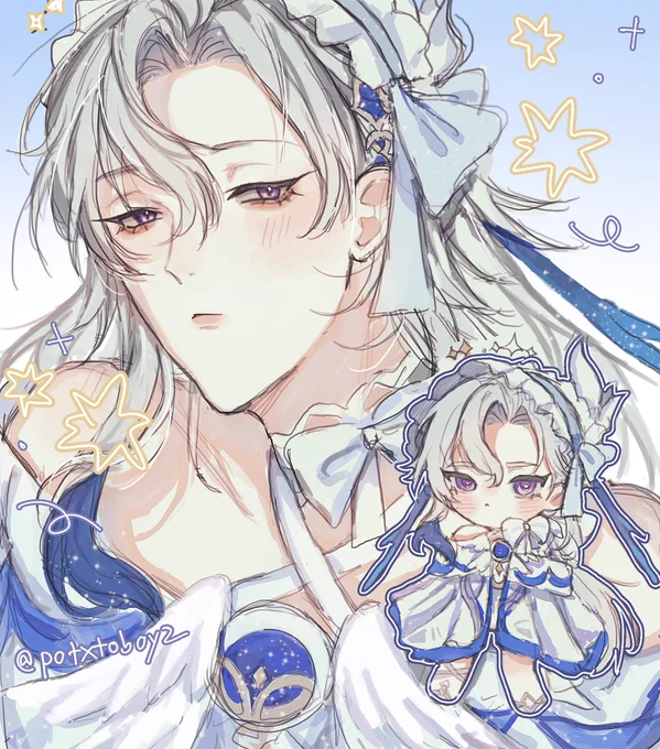 Neuvi in Columbina outfit #Neuvillette
