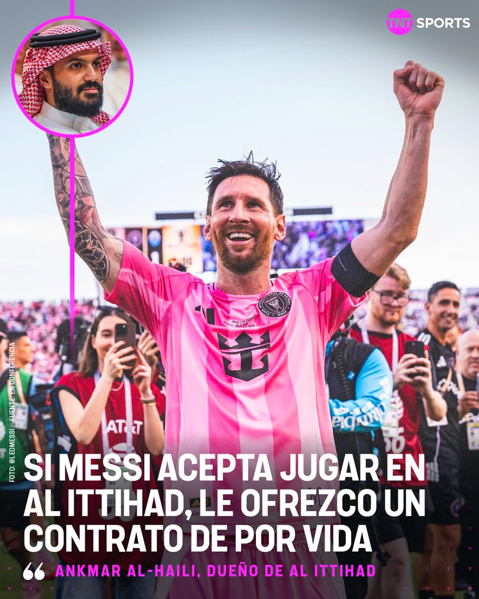 "A NIVEL ECONÓMICO NO SIGNIFICA NADA PARA MÍ" 💸 

El dueño de Al Ittihad volvió a confesar su deseo de FICHAR A MESSI para que juegue en la liga de Arabia Saudita.

“Si Leo acepta firmar con el Al Ittihad, le ofrecería un contrato donde podría ganar la cantidad que quisiera, por