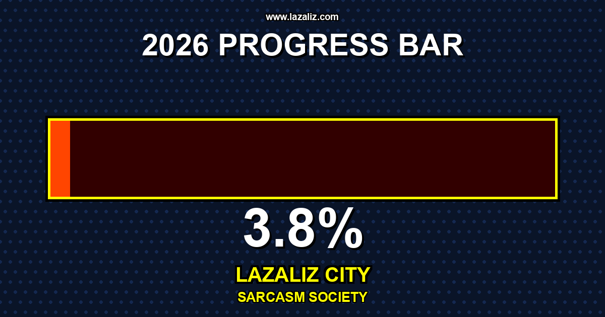 lazalizcom's tweet photo. Orderly chaos, daily. ποΈ
π‘ Some people have a growth mindset. I have a snack mindset.
π
14-01-2026
2026 is (3.836%) complete.
Lazaliz City Sarcasm Society
Follow Lazalizo. He makes mistakes for you. @lazalizocom
#LazalizCity #SarcasmSociety #DaysProgress https://t.co/e2OfAWDlsr