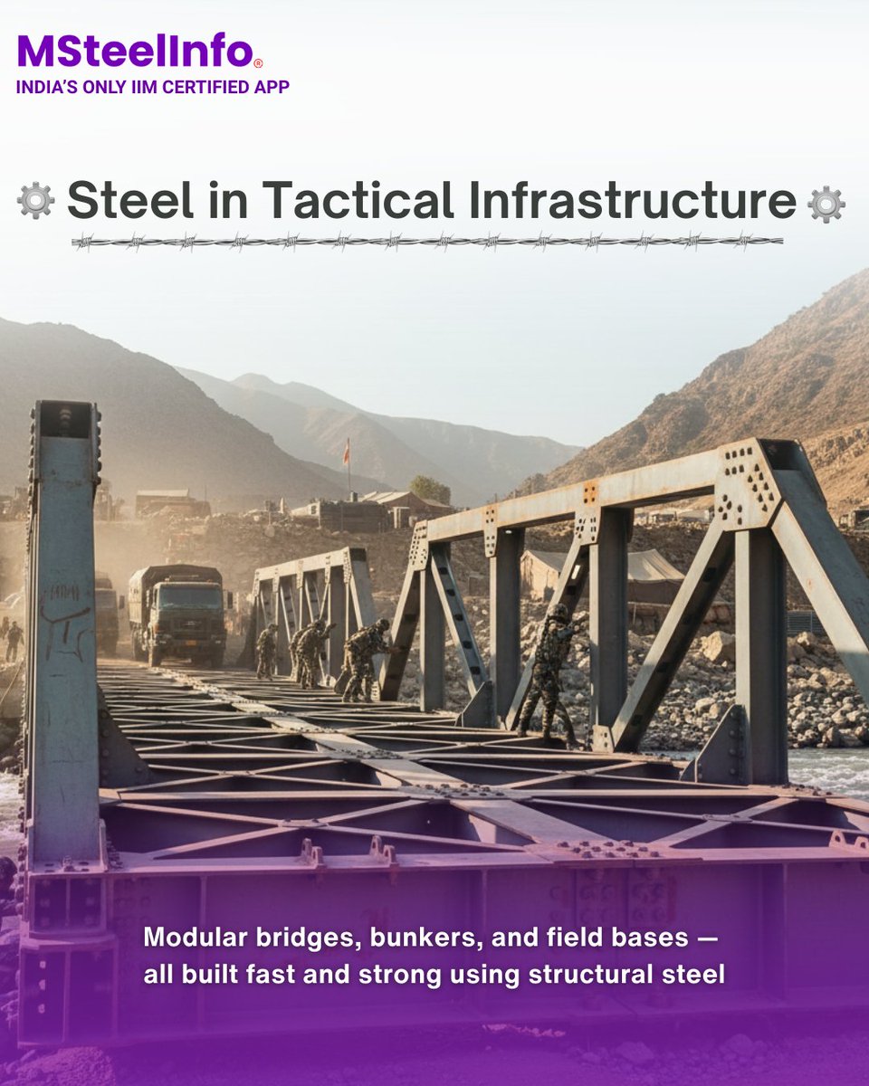 msteelinfo's tweet image. On Indian Army Day,we salute the steel behind the shield.From tanks and bunkers to helmets and helipads,steel is the silent strength supporting every mission.
At MSteelInfo,we honour the backbone that stands with our soldiers.Jai Hind🇮🇳
#IndianArmyDay #SteelForDefence #MSteelInfo