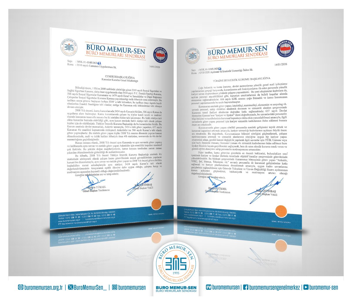 TÜRKİYE İSTATİSTİK KURUMU'NA ZİYARET📍

Genel Başkan Yardımcımız Hüseyin Yüksel, Türkiye İstatistik Kurumu (TÜİK) Başkan Yardımcısı Sayın İsmail Haluk Karahan’ı ziyaret ederek TÜİK personelinin sorun ve taleplerini iletti.

Yüksel, Kurum bünyesindeki istatistikçi, matematikçi,