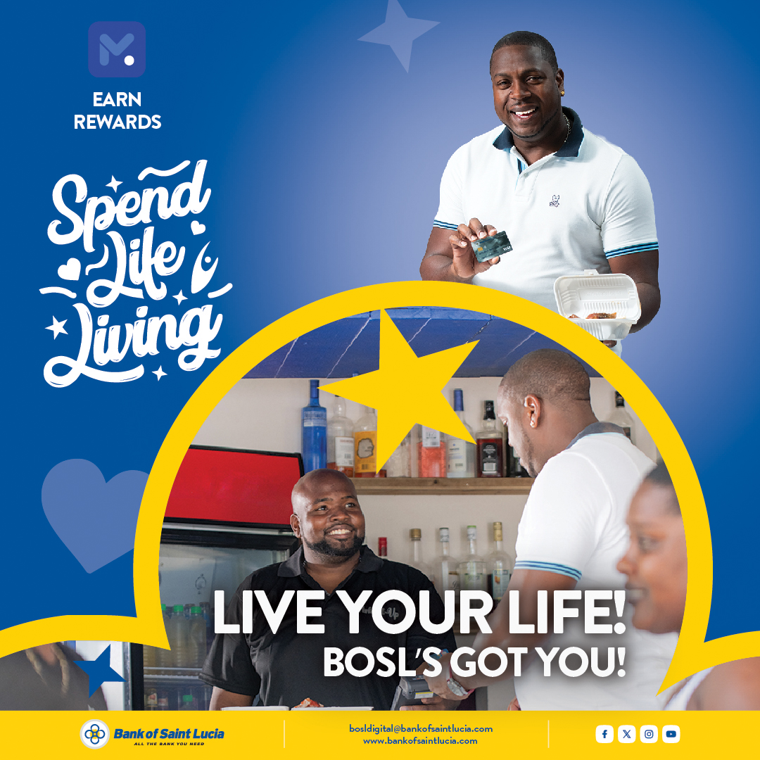 BankofSLU's tweet image. Spend your life living ✨
Everyday moments deserve more. Earn rewards on daily purchases with your BOSL Credit Card.
Apply now at bankofsaintlucia.com.

#BankofSaintLucia 
#SpendLifeLiving 
#EarnRewards 
#BOSLCreditCard 
#AlltheBankYouNeed