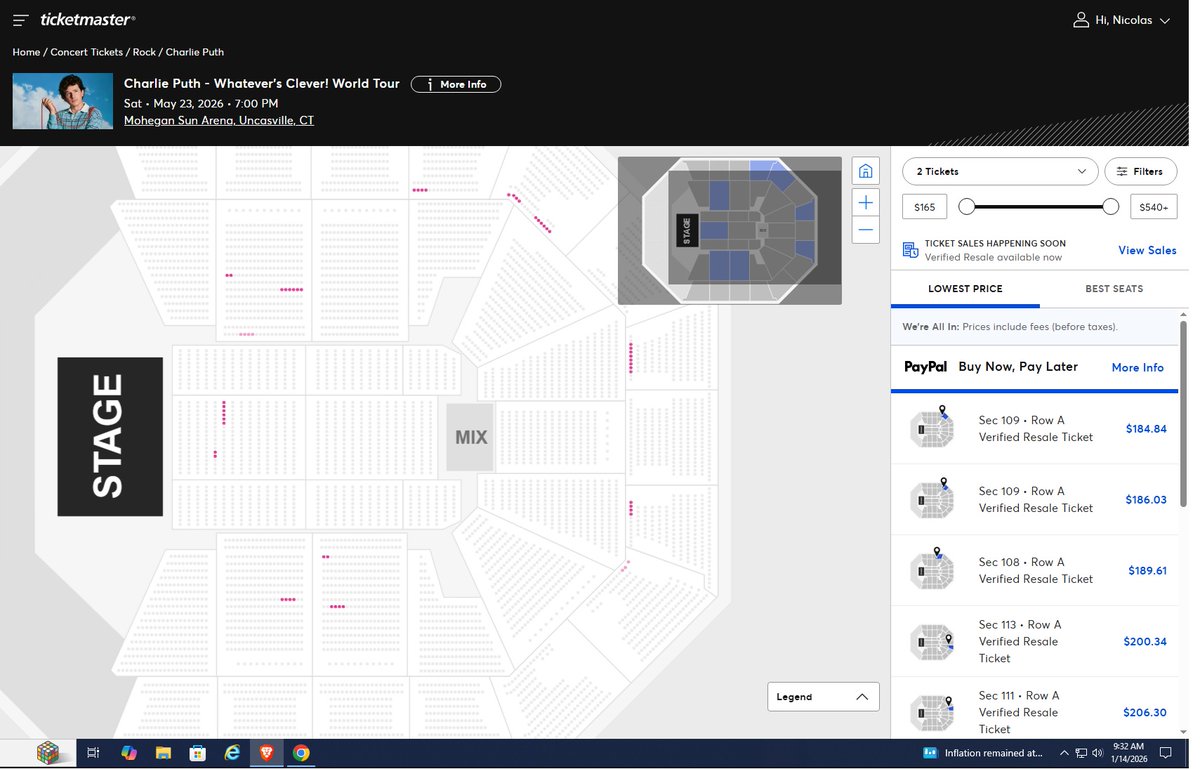 SicNicMusic's tweet photo. @Ticket_Help2022 how can @charlieputh have resale tickets when the first presale hasn't happened? https://t.co/tX7BYJrzAK