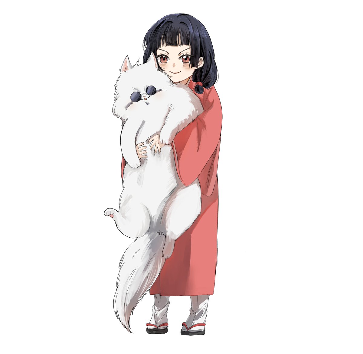 고냥이와 우타히메 고냥이 캐해가 바끼고 있습니다!!!!! 원래는 그냥 커다란 흰색 고양이였는데 아무리 생각해도 메인쿤 같음...