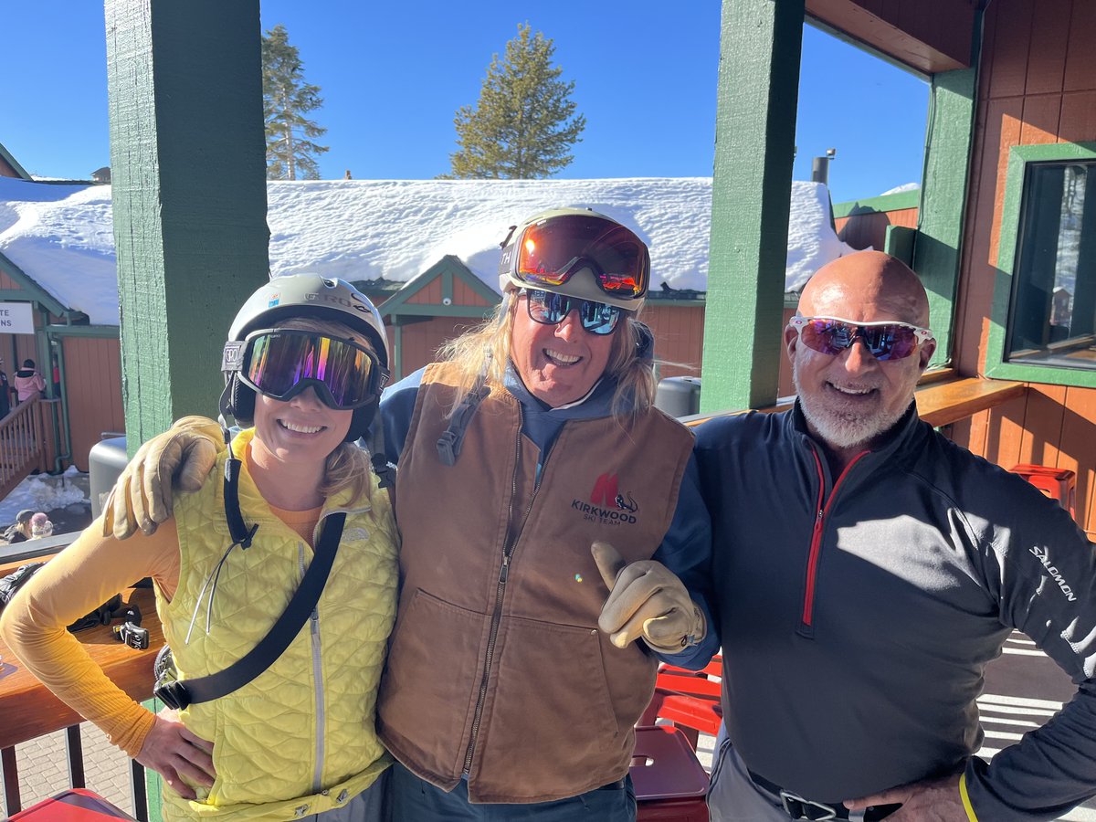 KirkwoodMtnCoop's tweet photo. ¡Buenos días my friends,
Cup’O’Joe in hand, #StokeLevelSolid at 11.7. It was a beautiful day on the mountain yesterday—started with a morning tour with the #WoofPack (Thor and Bella) and wrapped up with a few laps at Sierra-at-Tahoe with weather legends Jim Cantore (TWC) and Tamara Berg (KCRA).

We caught up on life, family, and weather over a few frosties. The verdict? Sierra is skiing well—chalky, wind-buffity goodness with A+ grooming. The vibe was laid-back and JOMO (Joy of Missing Out) at its finest.

The Situation: The “Upside Down” Inversion
Today is a “Rinse & Repeat” of sunshine leading into the MLK Holiday weekend. But check your thermometer before you dress:
Valley Floor: A biting 18ºF (South Lake Tahoe).

The Ridge: A balmy 49ºF (Kirkwood Chair 6).
The Outlook: We are in a freeze-thaw cycle. It’s time to tune the whips—sharpen and wax 'em. The long-range models are hinting at active weather returning after Jan 21st, but for now, the dry high-pressure scenario rules the roost.

Tahoe Sector Weather: https://t.co/0ZdePGLBF8

Quick Sector Data (Verified @ 0615 PST)

Temps (Inverted): 18ºF (SLT) / 14ºF (Truckee) / 49ºF (Kirkwood Ridge).

Winds: Light East flow in the basin, breezy up top (Kirkwood Gusts to 38mph).
Roads: Clear & Open. No restrictions.
Advisories: None Active. Watch for Freezing Fog in Truckee/Martis Valley.

Stay’nThirsty for POW
Coop | RS#69