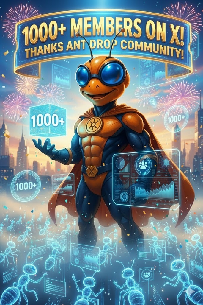 AntDrop_Hub's tweet photo. π 1,000+ Strong! π
The #AntDrop X community has officially crossed 1,000+ members and this is just the beginning.
Thank you to everyone supporting our vision of building a secure, transparent Web3 airdrop hub where users can earn $5 worth of sellable rewards per airdrop https://t.co/VFLl6Sna6C