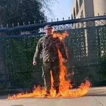 Jvnior's tweet image. Don’t forget a US soldier BURNED HIMSELF to protest America’s support and backing of israel.