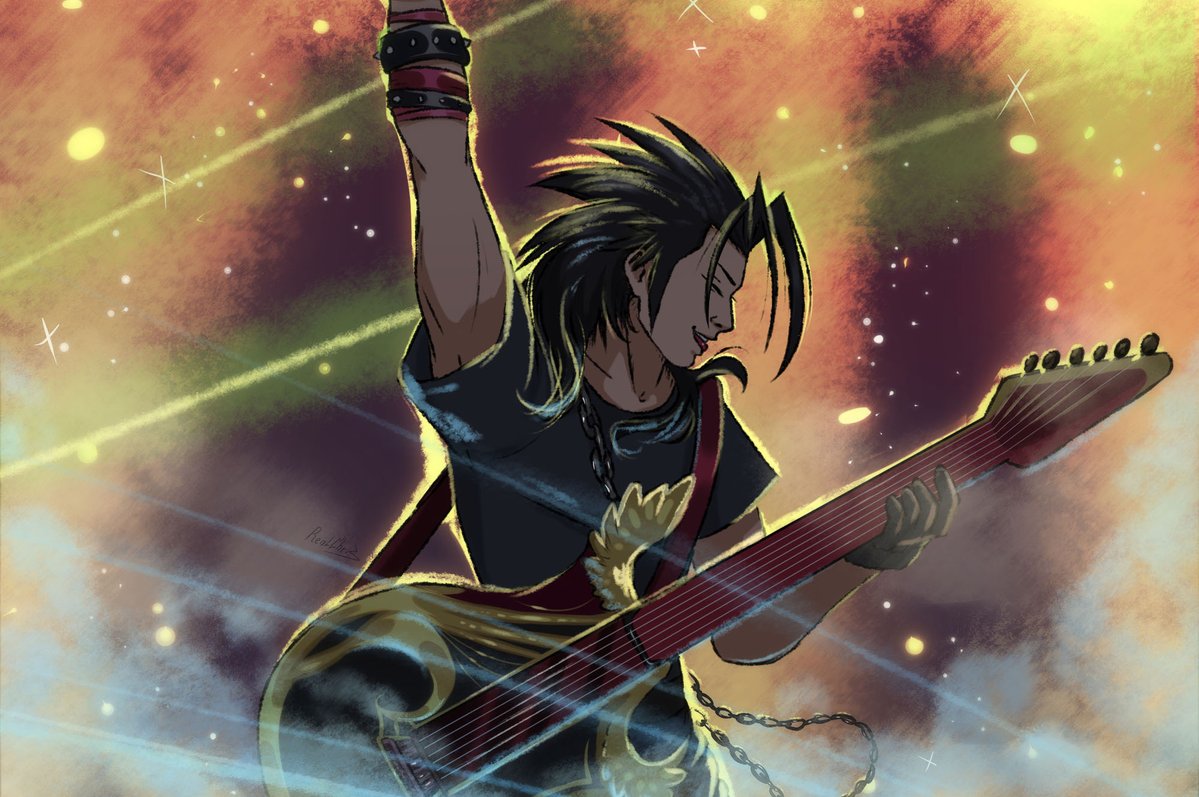 YesImRealChris's tweet image. Zack Fair the rock star! 😎
I love drawing him happy so much that my own cheeks hurt from smiling the whole time ☺️

Early sketch had ears and a tail 😅

#zackfair #ザックス