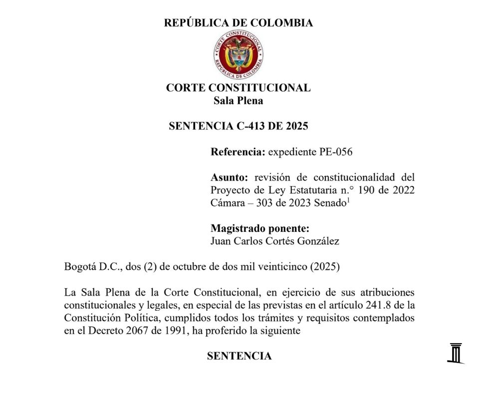 Constitucional: Corte Constitucional declara exequible el proyecto de ley estatutaria "Por medio del cual se establecen medidas para proteger a las personas del reporte negativo ante operadores de información y el cobro de obligaciones en casos de suplantación de identidad ante
