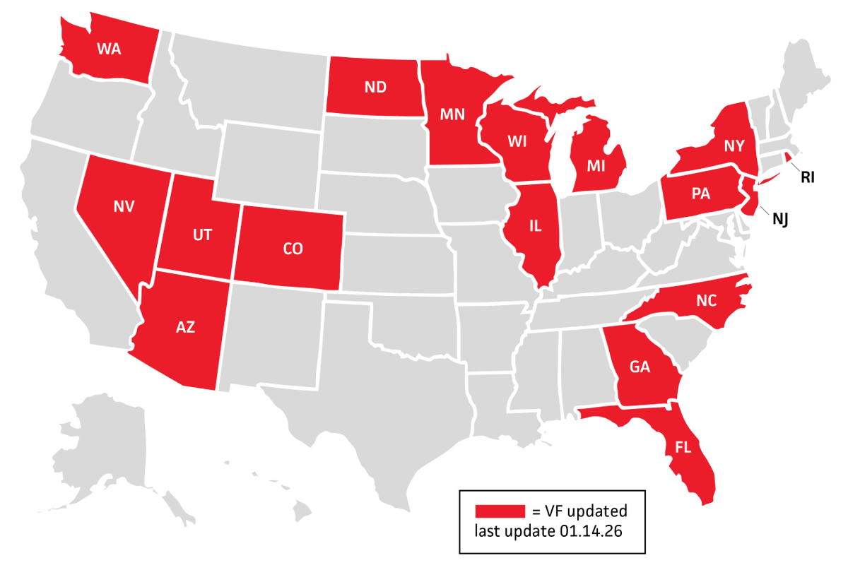 Update: In the last month, we have new voter file data for these states: AZ, CO, FL, GA, IL, MI, MN, NC, ND, NJ, NV, NY, PA, RI, UT, WA &amp; WI. We have also updated the vote history for CA VH25S, NYC VH25MG, and PA VH25G. thedatatrust.com/critical-data-…