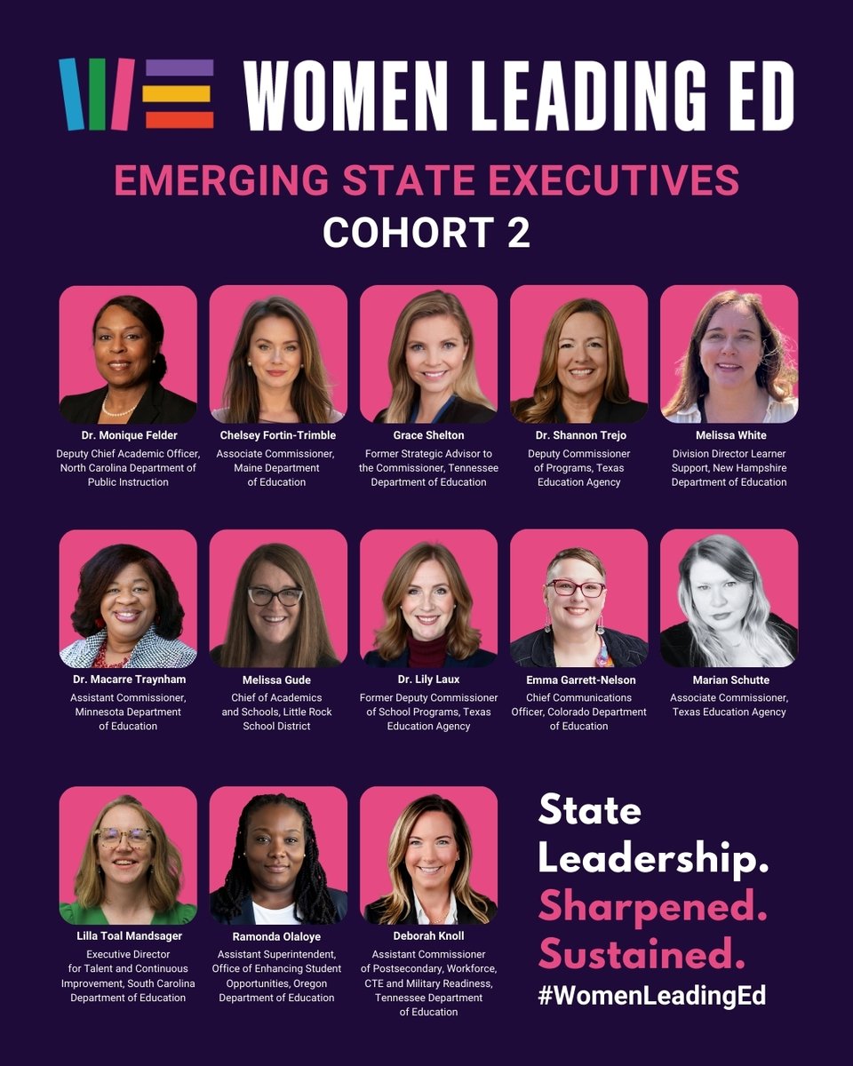 WomenLeadingEd's tweet photo. Proud to announce #WomenLeadingEd Emerging State Executives Cohort 2.

This is a small, highly selective group of leaders, who navigate️high-stakes decisions &amp; make real impact.

Chosen for influence. Proven by results. Ready to shape what comes next.

Welcome to Cohort 2. https://t.co/y189RCxUHs