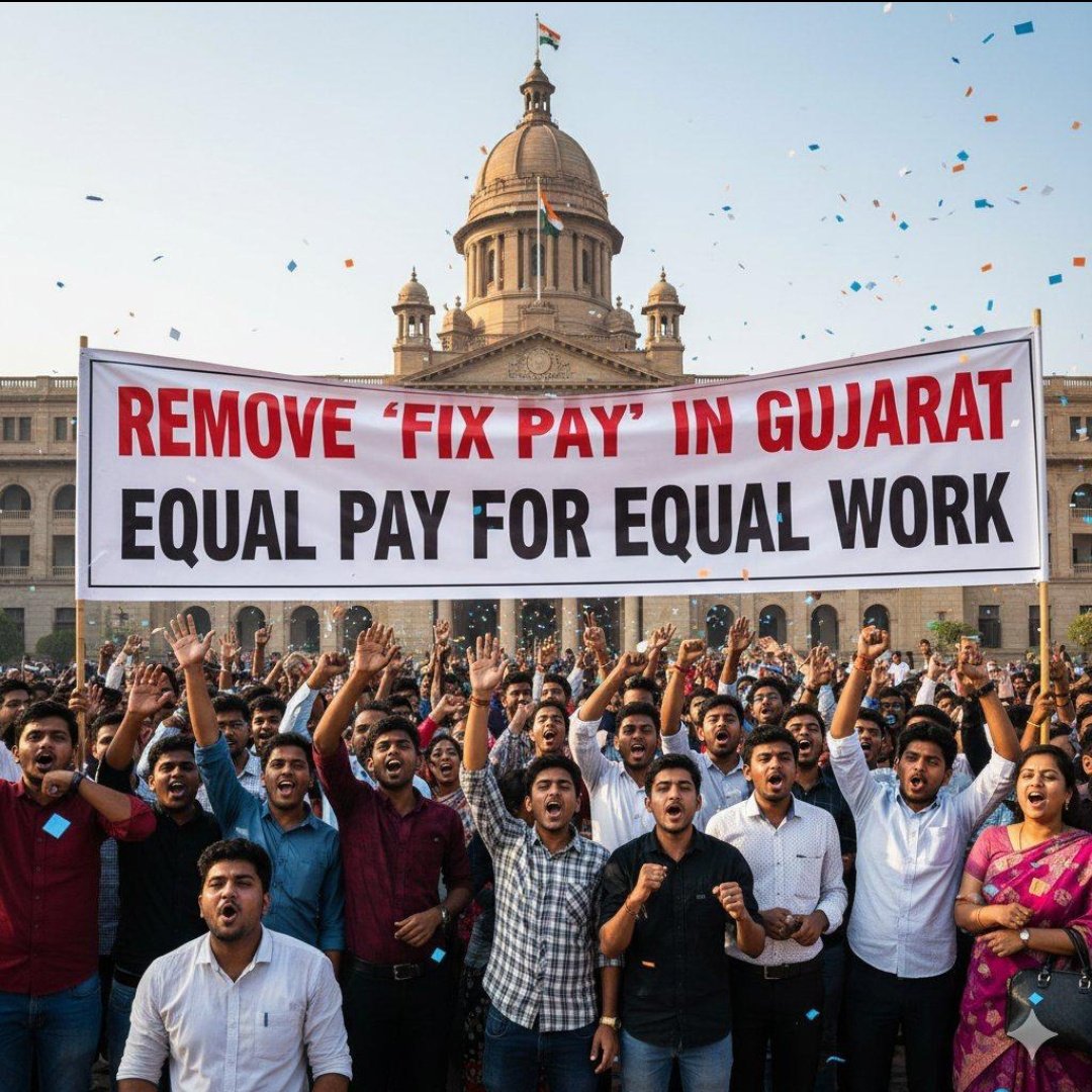 ગુજરાતમાં ફિક્સ પેને લઇને સુપ્રીમ કોર્ટમાં કેસ પેન્ડિંગ છે અને આ કેસ છેલ્લા ૧૩ વર્ષથી પેન્ડિંગ છે.ગુજરાત હાઇકોર્ટે ૨૦૧૨માં ફિક્સ પેની વિરુદ્ધમાં આદેશ આપ્યો હતો.પરંતુ તેમ છતાં <a href="/CMOGuj/">CMO Gujarat</a> સરકાર આ કેસ સુપ્રીમ કોર્ટમાં કેમ લડી રહી છે? 
#Remove_Fixpay_in_gujarat #fixpay
<a href="/narendramodi/">Narendra Modi</a>