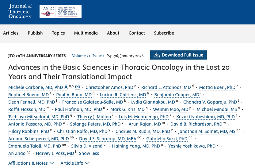 OncoAlert's tweet photo. Advances in the Basic Sciences in Thoracic Oncology in the Last 20 Years and Their Translational Impact

https://t.co/cMipRjLkzy

Reviews advances in #LungCancer 🫁, #mesothelioma , and thymic epithelial malignancies from 2005 to 2025, highlighting the impact of translational science on diagnosis, prognosis, and treatment. It emphasizes tumor heterogeneity 🧬 immune and genomic biomarkers guiding therapy, and the growing role of germline genetics in risk assessment and screening. 
Distinct molecular subtypes of mesothelioma enable tailored treatments, while emerging biological insights are improving management of rare thymic tumors.

@AmosChrisa
@dean_fennell
@GalateauF
@LGiannakou
@t_mitsudomi
@LBadia5364
@APassaroMD
@peters_solange
@hilaryarobbins
@ChristianRolfo
@ScherpereelA
@yang_haining
@harvey_pass 

Ping
OncoAlert Lung Cancer Faculty
@GlopesMd @NarjustFlorezMD @StephenVLiu  @bmassutis @peters_solange @UmbertoMalapel1 @g_mountzios @christine_lovly @jillfeldman4 @DrSanjayPopat

#OncoAlertAF
@nataliagandur @acampsmalea @BRicciutiMD
@HHorinouchi @FadiHaddad_MD
@Abdallah81MD @FernandoOnco
@ElisaAgostinett @to_be_elizabeth @bavilima @realbowtiedoc @Erman_Akkus @Lucarecco @GaiaGriguolo @JankovicK
@MarioBalsaMD @DrMirallas @GIMedOnc @OscarTahuahua @UOzkerim @DrRishabhOnco @Onco_Cifu88 @PaulJiL @DaisukeKotani @DraMartinezLago