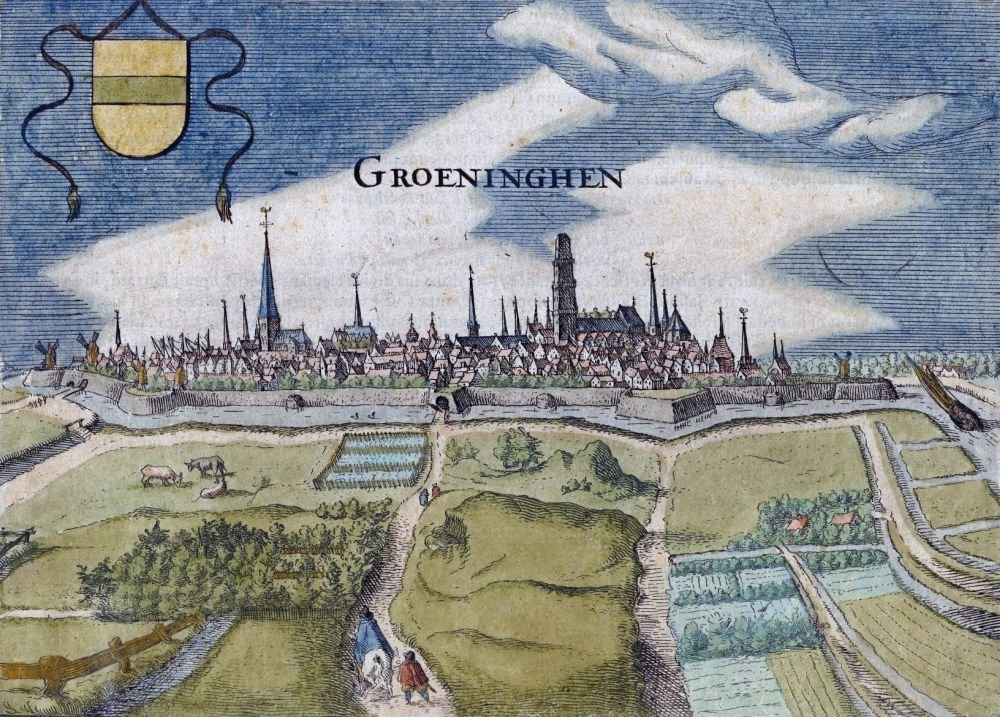 OnsErfdeel's tweet image. Een zestiende eeuwse gravure van Groningen (en omliggend platteland)

😍