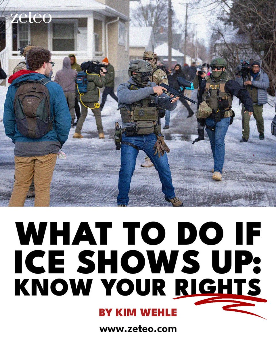 zeteo_news's tweet image. “ICE is a uniquely dangerous menace. It’s increasingly evident that special precautions are needed to stay safe despite the technical protections of the law.”

Kim Wehle breaks down five guidelines for how to respond if US federal immigration agents stop you.