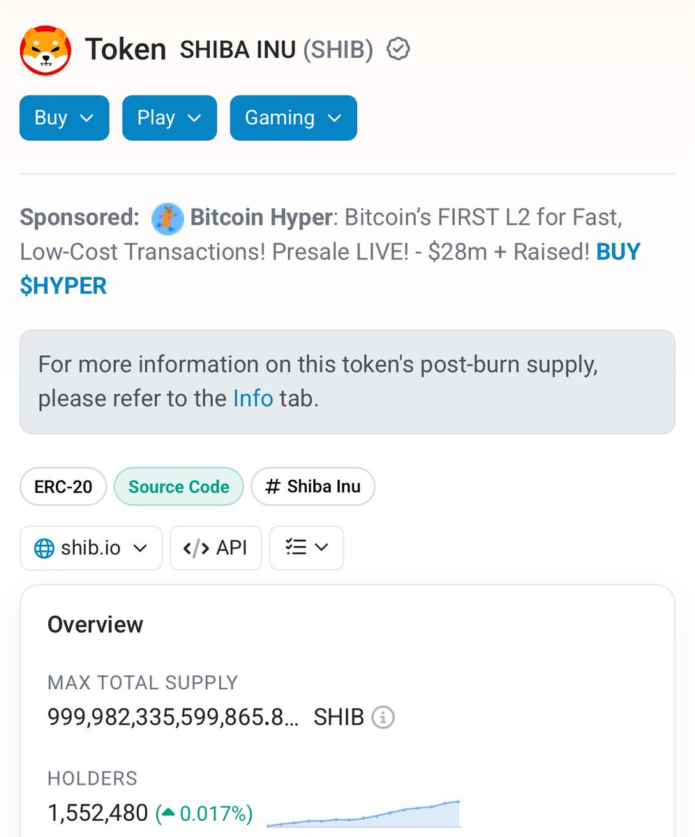 Etherscan_SHIB's tweet photo. Day 14 of 2026
1,552,480 on-chain holders 🐕🔥

That’s +557 holders in one day.
A solid daily increase. #SHIB https://t.co/YqRBIYyuLD