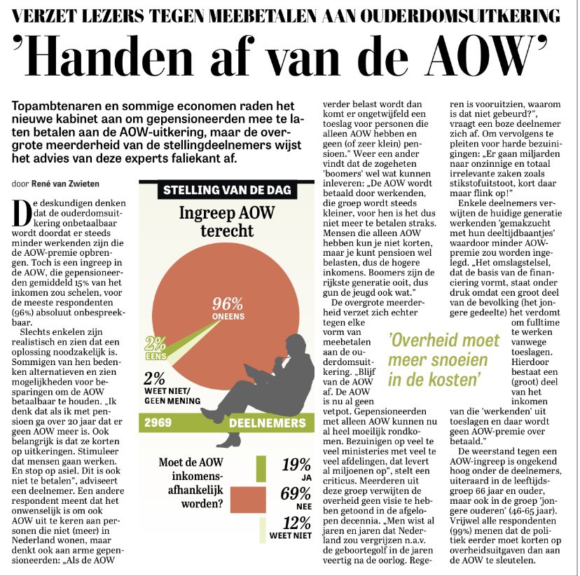 hsdvries's tweet image. Handen af van de AOW. Hoe durven ze er ook maar aan te denken. Net nu bekend is dat we in het pak zijn genaaid bij de overgang van het nieuwe pensioenstelsel.