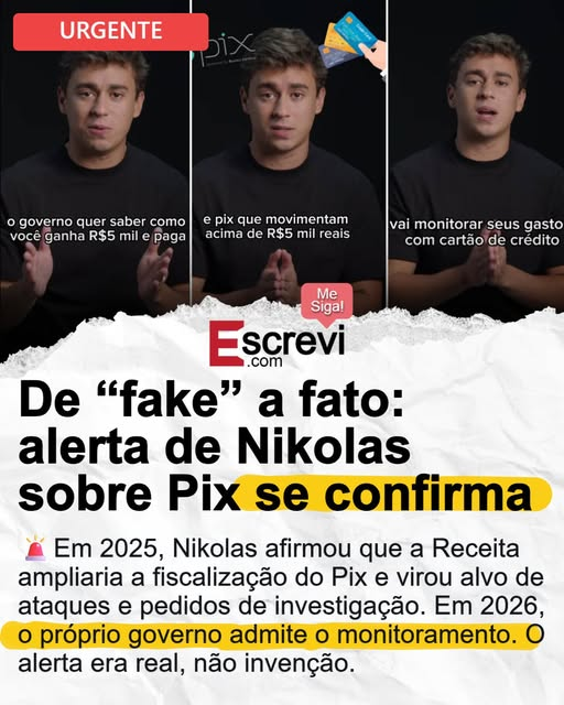 BrazilenDireita's tweet photo. 🚨MONITORAMENTO DO PIX!
Em 2025, Nikolas afirmou que a Receita ampliaria a fiscalização do Pix e virou alvo de ataques e pedidos de investigação. Em 2026, o próprio governo admite o monitoramento. O alerta era real, não invenção.
#Escrevi https://t.co/ThiuSQkhIB
