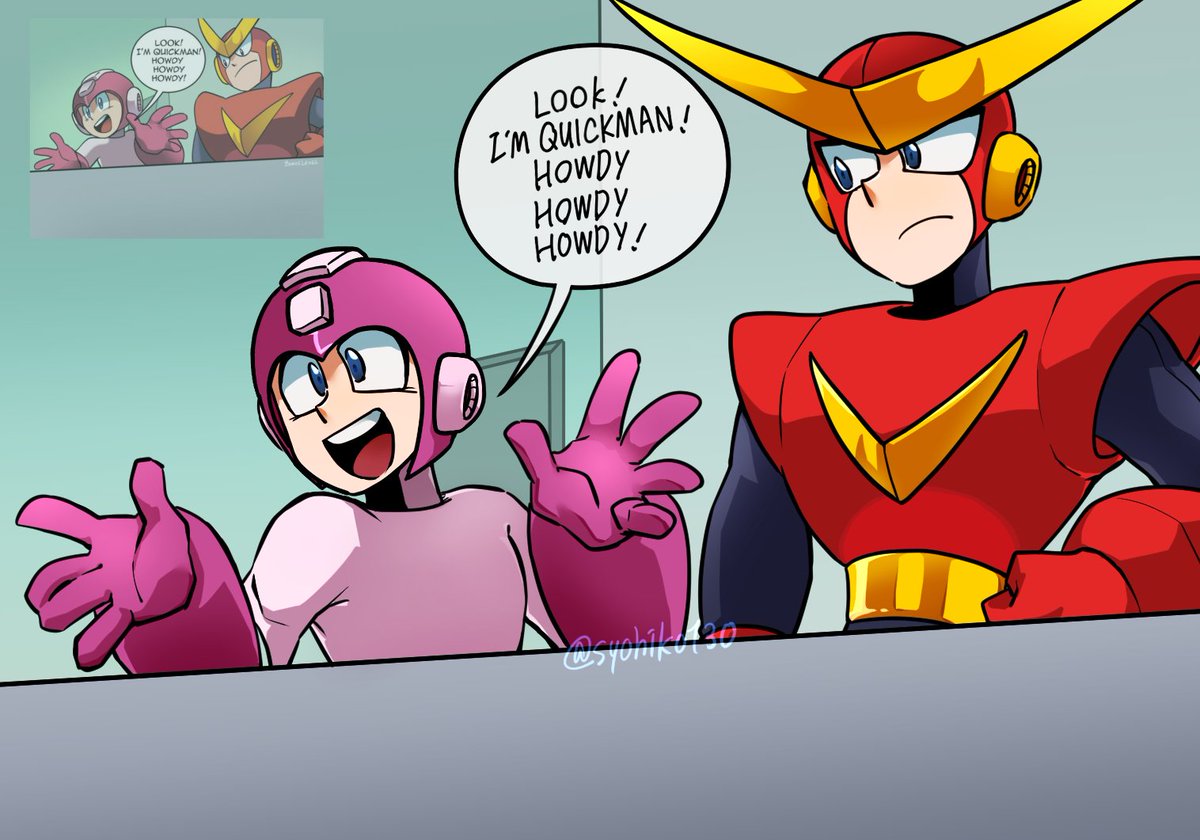 アメコミを自分の絵柄で描く遊びしてました #ロックマン #ロックマン2