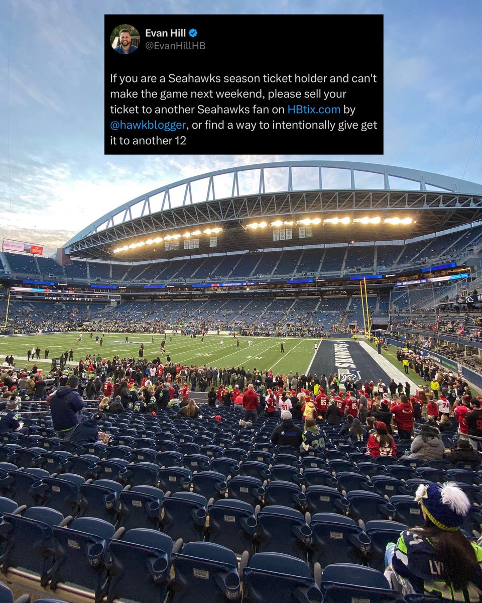 OurSf49ers's tweet image. Seahawk fans are making sure they don’t sell their tickets to Niner fans 💀